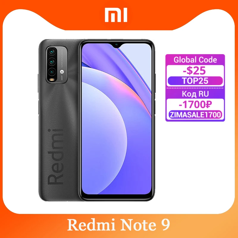 Xiaomi - Redmi Note 9 Smartphone redmi 9T Global ROM 4GB RAM 128GB Snapdragon 662 Processor Octa Core 6000mAh Battery | Мобильные