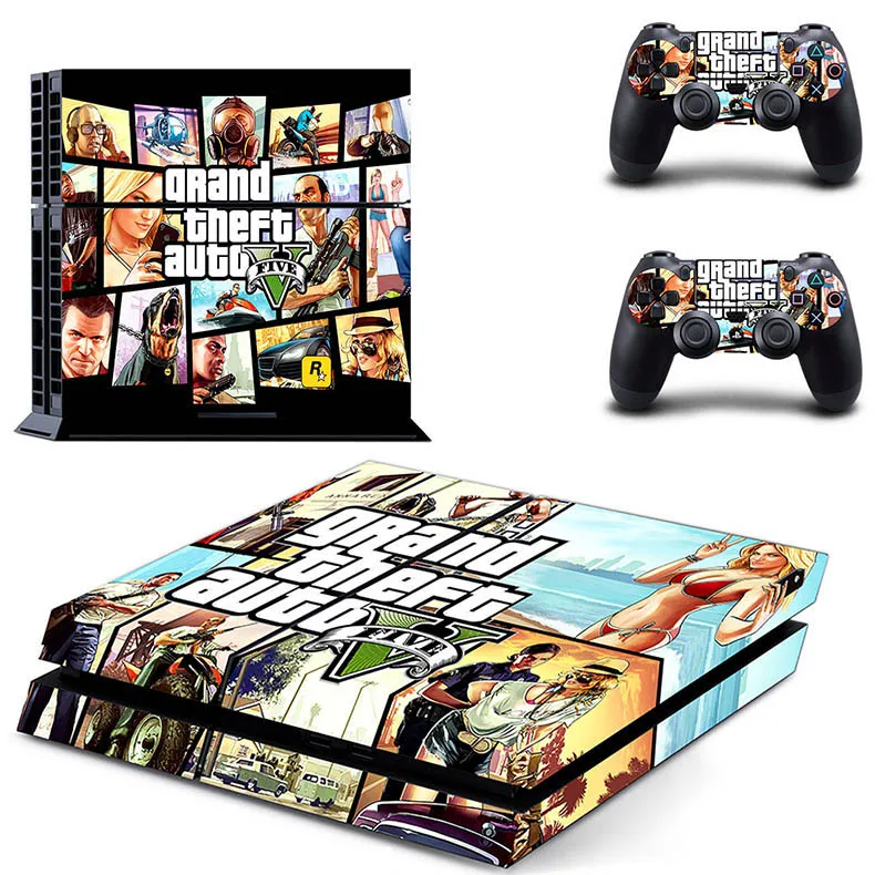 Наклейка s GTA 5 наклейка для PS4 PS 4 наклейка Play station 4 виниловые наклейки крышка Pegatinas для playstation 4 консоль и 2 контроллера - Цвет: DPTM1818