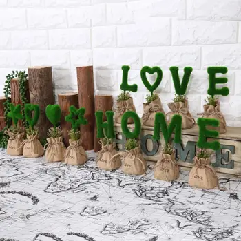 

4pc Artificial Plants Bonsai Small Tree Pot Plants Love Home Heart Star Lucky Bag Fake Flowers Potted Ornament Home Garden Decor