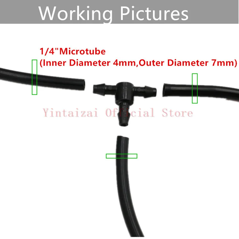 100 шт. 1/" вставка штыревой соединитель локоть крест для 4/7 мм Microtube полива сада инструменты капельного полива и орошения фитинги