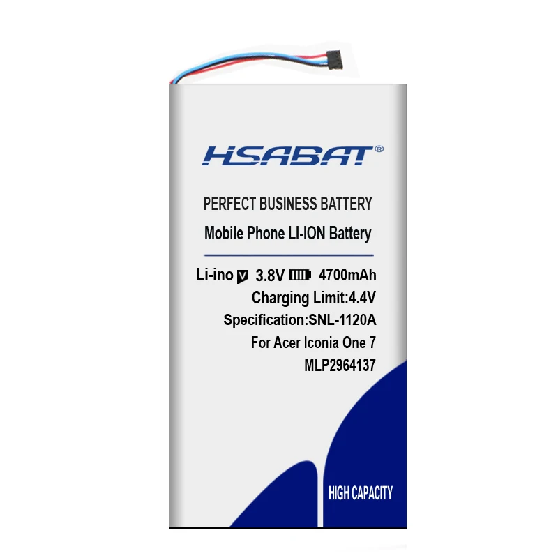 HSABAT 4700 мАч MLP2964137 Аккумулятор для acer lconia One 7 B1-730 B1-730HD A1402