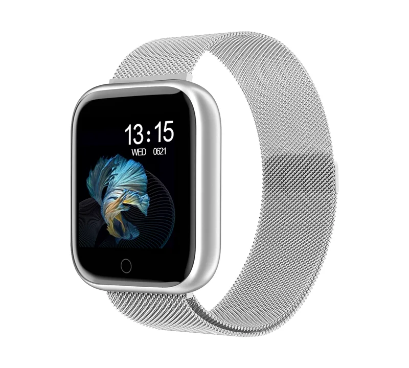 Relogio masculino Bluetooth часы Спортивные умные часы для здоровья умный Браслет сердечного ритма водонепроницаемые часы для Xiaomi Apple - Цвет: Milanese Silver