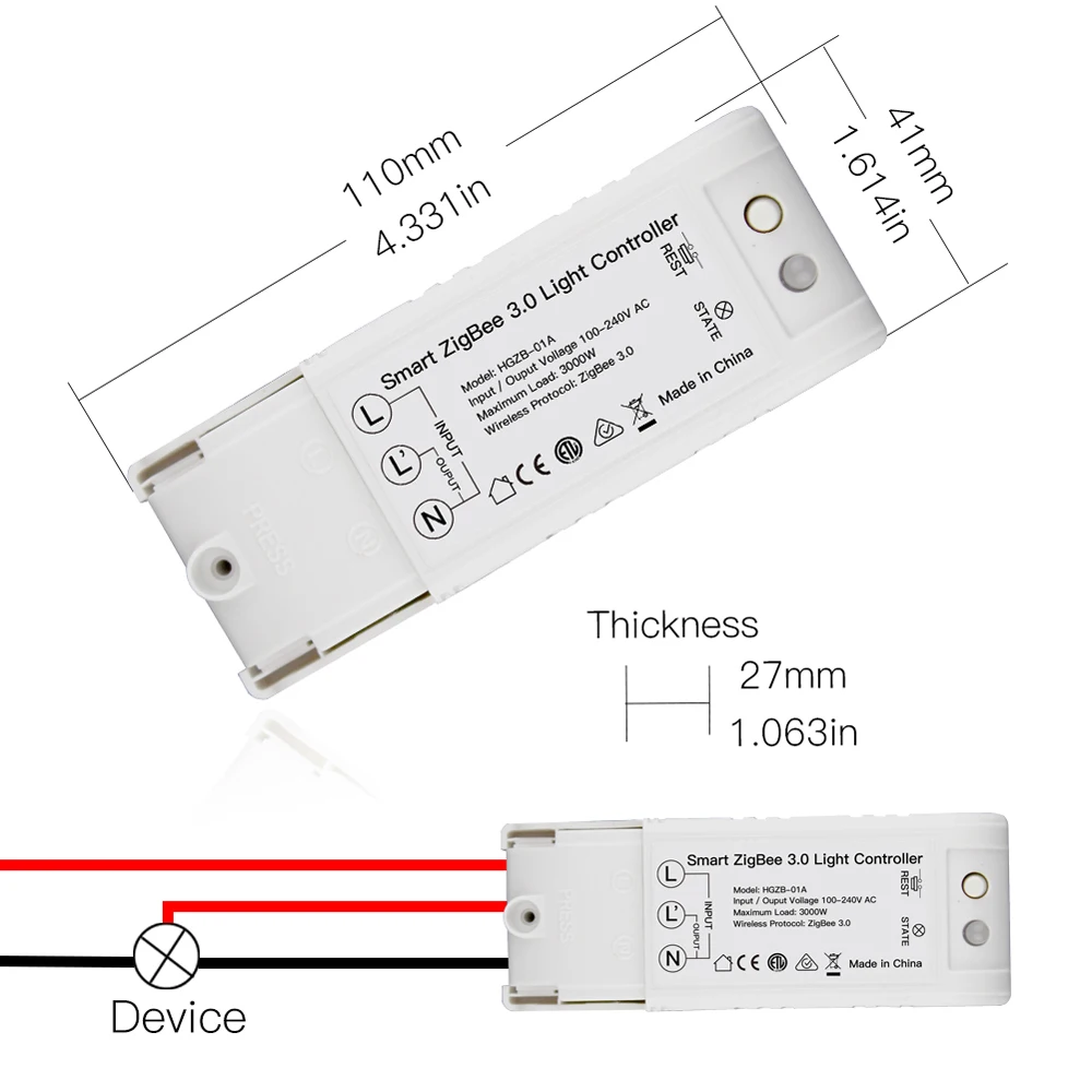 Zigbee 3,0 светильник с переключателем управления для DIY дома умный пульт дистанционного управления совместим с Echo Plus подходит для большинства Zigbee Hub