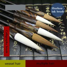 Каллиграфическая кисть Caligrafia, волчьи кисти для волос, китайская живопись, обычный писк, ласка, несколько волос, кисть для письма, Tinta, Китай