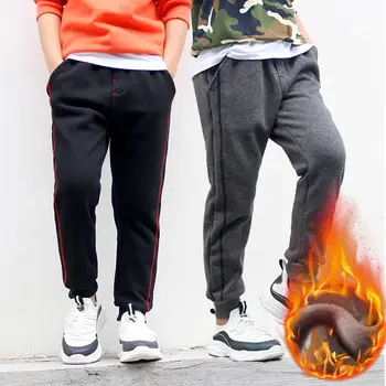 

Children Fleece Pants 2020 Autumn Winter Kids Plus Velvet Thick Warm Casual Trousers For School Boys 120-160 CM Clj455