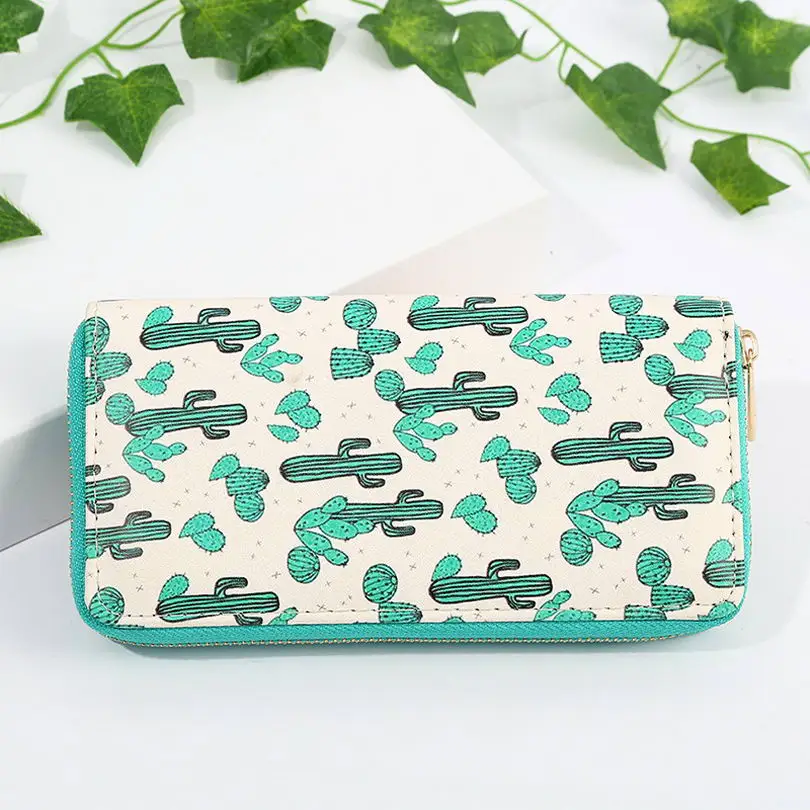 KANDRA Botanic Print кошелек для женщин веганский тропический летний клатч Фламинго ладонь кошельки органайзер для путешествий Подарок на молнии Держатель для карт - Цвет: Style5