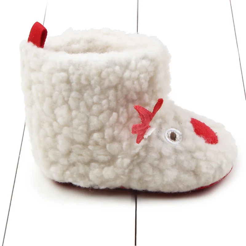 Рождественская зимняя теплая обувь для маленьких девочек и мальчиков; милая обувь для малышей с лосем; нескользящая обувь для новорожденных; обувь для малышей