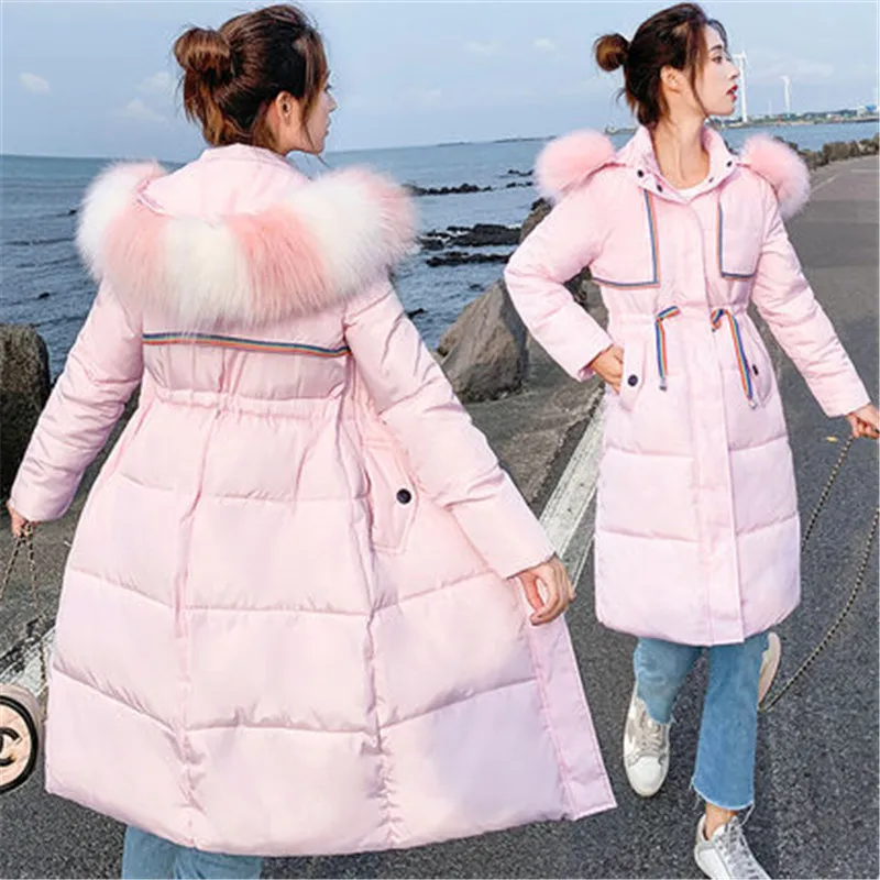 #*Cheap Big Fur Collar Warm Thicken 2019 New Arrival Winter Jacket Women Long Down Cotton Parka Parkas Female Coat Hooded Coats 831