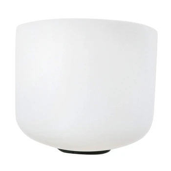 

8 Inch 432Hz Singing Bowl Perfect Sound Note C Root Chakra Frosted Quartz Crystal Meditation with Rubber Ring