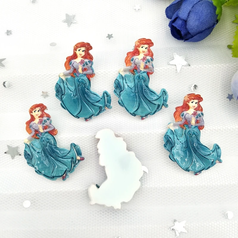 10pcs new Flat back resin princess Children send hair clips Miniature Pattern Applique DIY Home Decor Scrapbook Craft