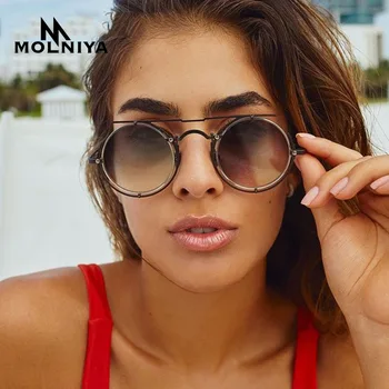 

Metal Double Beam Sunglasses man Punk Retro Round Glasses Photochromic Eyeglasses Unisex UV400 очки