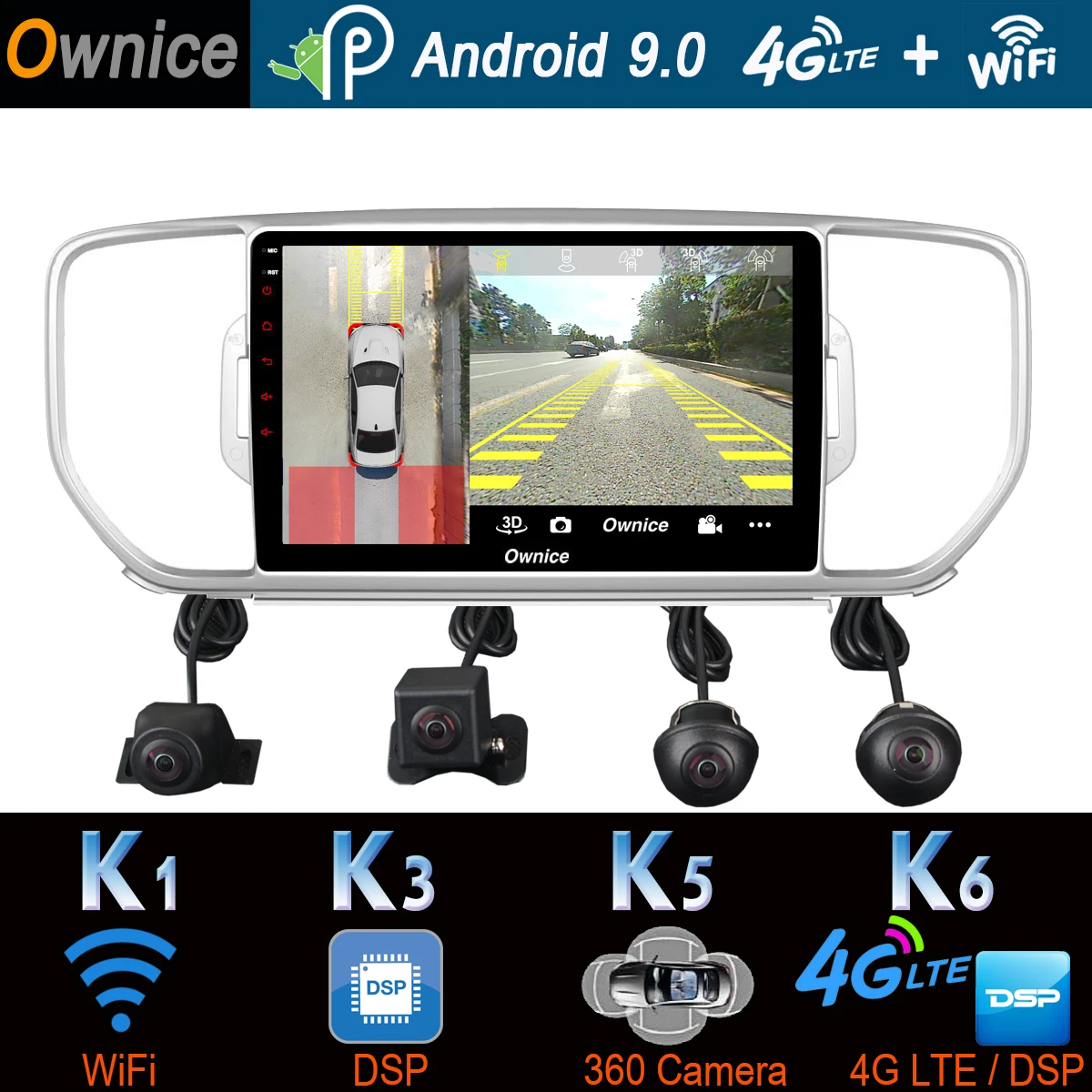 360 ° панорамный 4 аппарат не привязан к оператору сотовой связи 4G+ 64G Android 9,0 Автомобильный мультимедийный радио для Kia KX5 Sportage 4 gps навигации DSP CarPlay