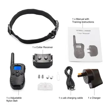 

Electric LCD Dog Training Collar Pet Remote Control Waterproof Rechargeable for All Size Shock Vibration Sound 998DR-1