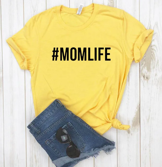 MOMLIFE, женский с надписью, футболка, смешные изделия из хлопка, футболка для девушек, топ, хипстер, 6 цветов, Прямая поставка, футболки