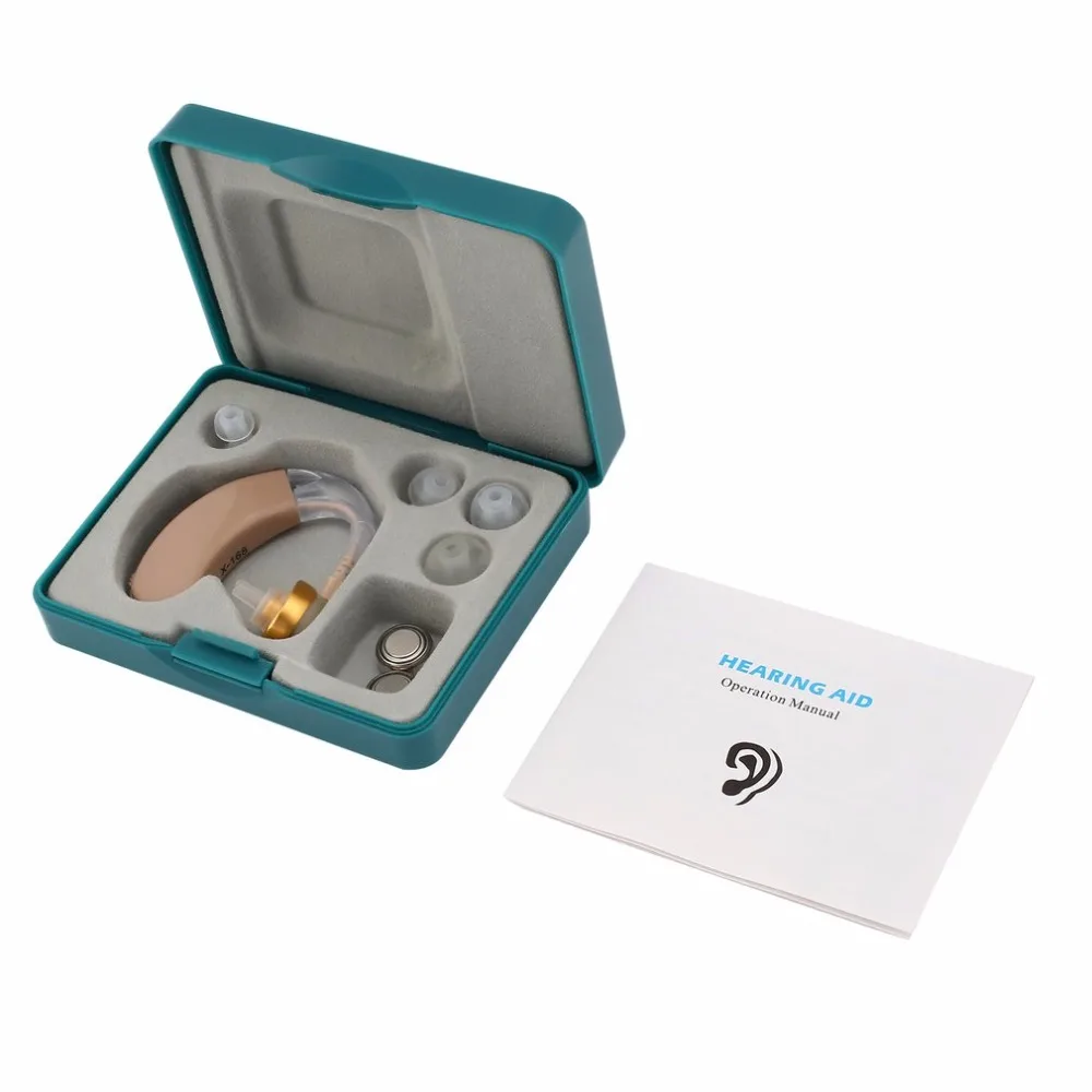 Малый слуховой аппарат усилитель звука слуховой аппарат Набор Регулируемый за ухом слуховое устройство усилитель звука уход за ухом F-168