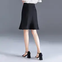 ZHICHU юбки для женщин тонкий сплошной цвет рыбий хвост юбки женские толстые винтажное платье до пола юбка Новинка