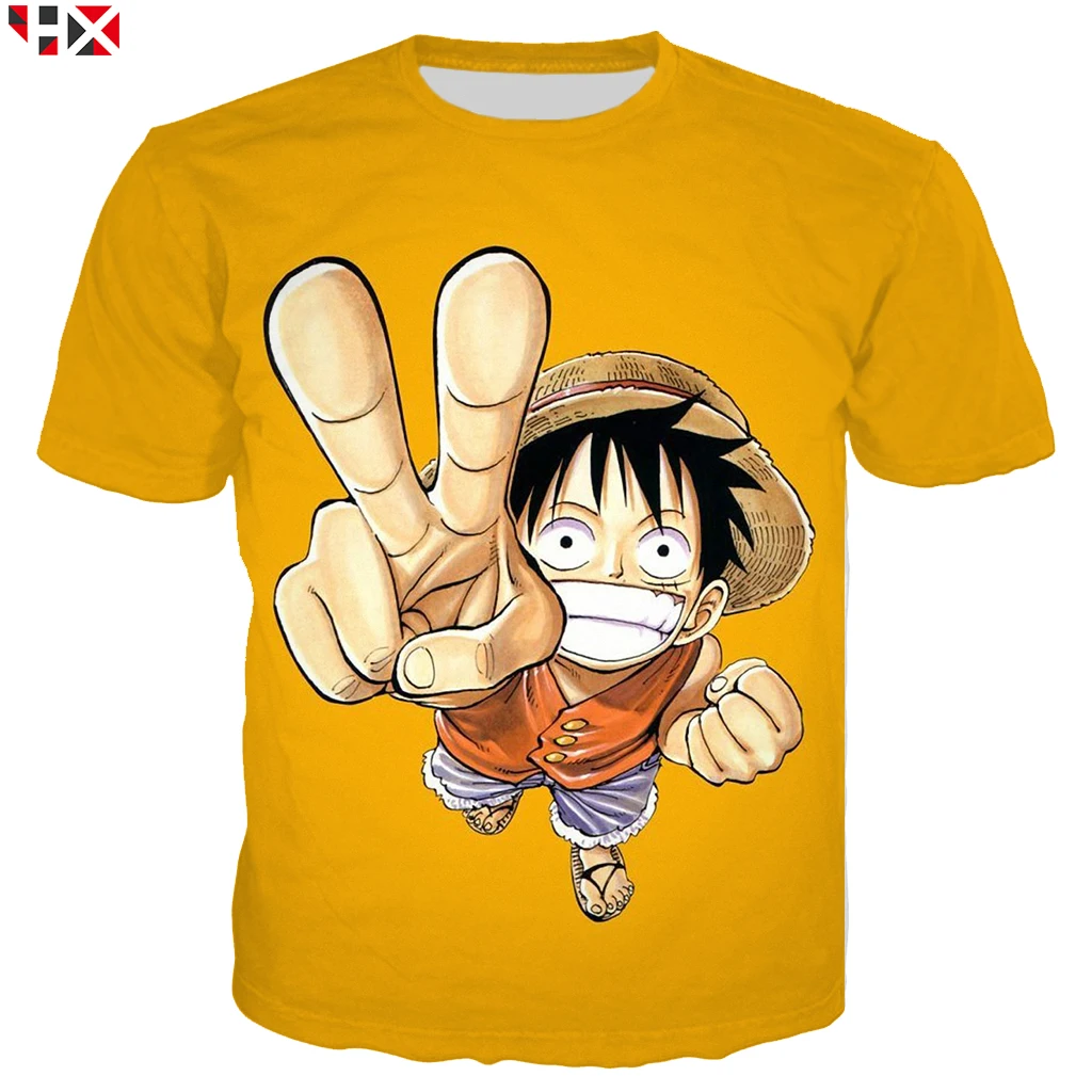 

New Fashion Anime One Piece 3D Printed Tops Tees Short Sleeve T Shirt Men Women Monkey D. Luffy Summer Streetwear Top A835