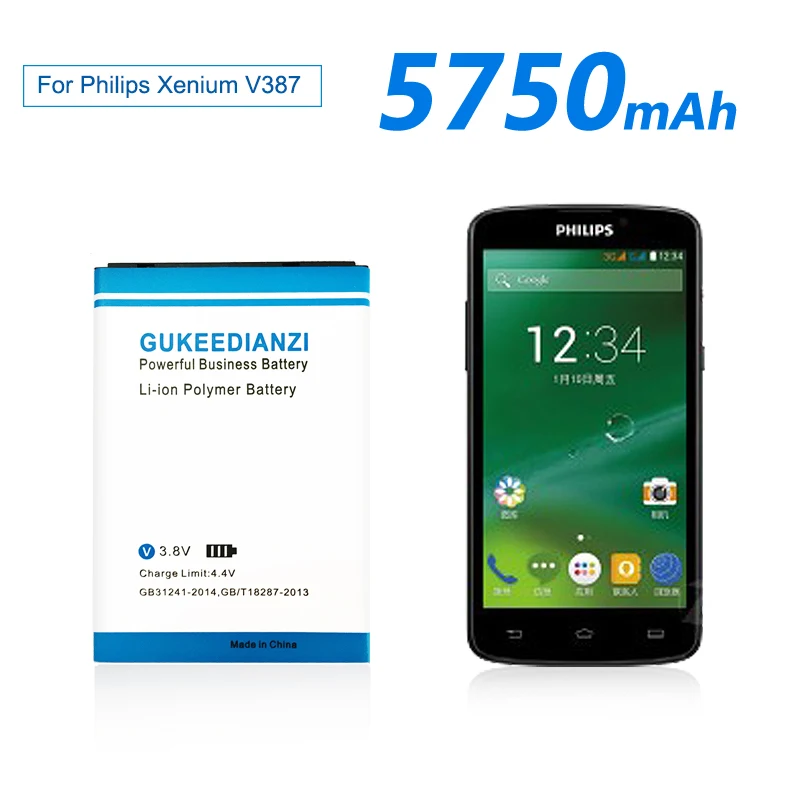 GUKEEDIANZI батарея мобильного телефона для Philips V387 5750 мАч AB4400AWMC высокое качество, сменные батареи
