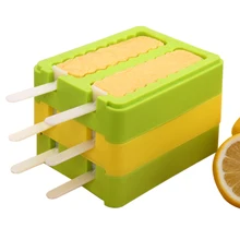 DIY Форма для Фруктового мороженого инструмент с крышкой и палкой прямоугольник Мягкие силиконовые формы Замороженные присоски инструмент наложенный дизайн