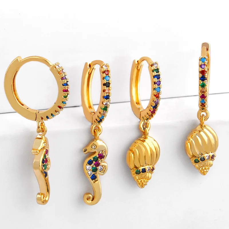 

CE1367 Cross-border 2019 new earrings Erq70 color Zircon Earrings