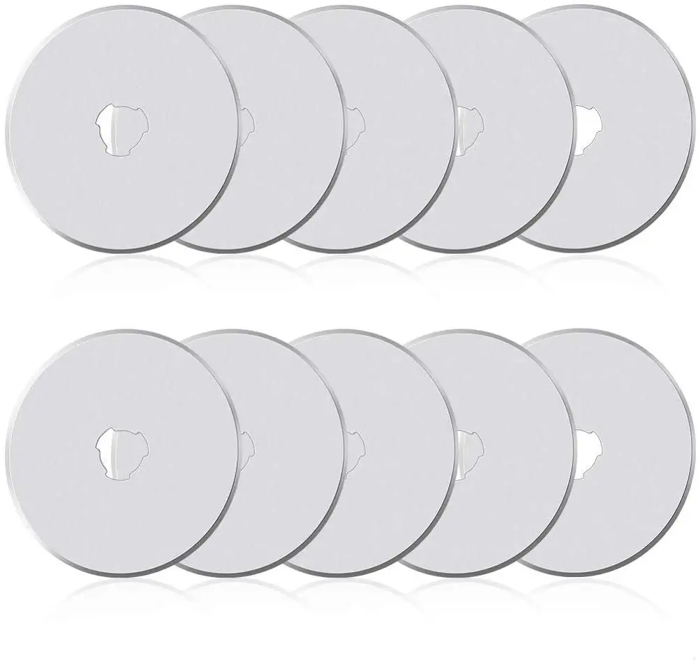 

KAOBUY 10Pack 45mm Rotary Cutter Blades Includes Plastic Blade Storage Case, Rotary Cutter Replacement For Cutting Fabric