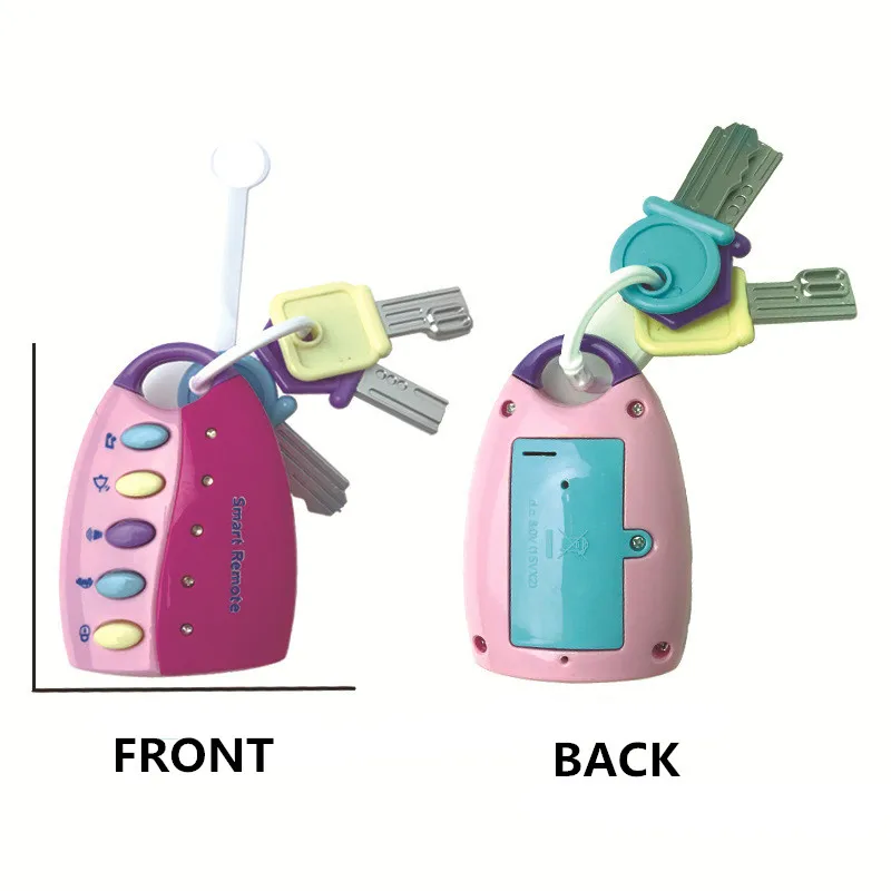 Baby Musical Car Lock Key Toy Smart Remote Car Voices Pretend Play Flashing Electronic Toy Early Educational Toy for Children 6