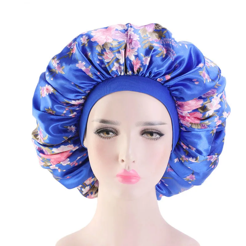 Large Print Satin Silky Bonnet Sleep Cap Width Elastic Band for Women Solid Color Head Wrap Lady Hair Accessories Wholesale Large Print Satin Silky Bonnet Sleep Cap Width Elastic Band for Women Solid Color Head Wrap Lady Hair Accessories Wholesale