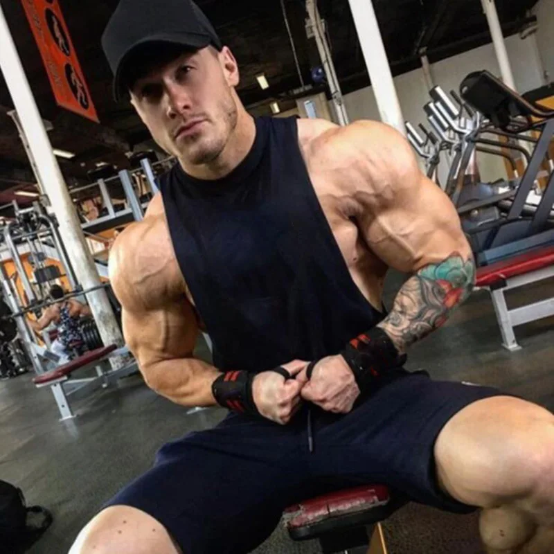 New Summer Muscleguys Workout Vest Tank Top Men Bodybuilding Sleeveless Muscle Shirt Fitness Gyms Stringer Singlet | Мужская одежда