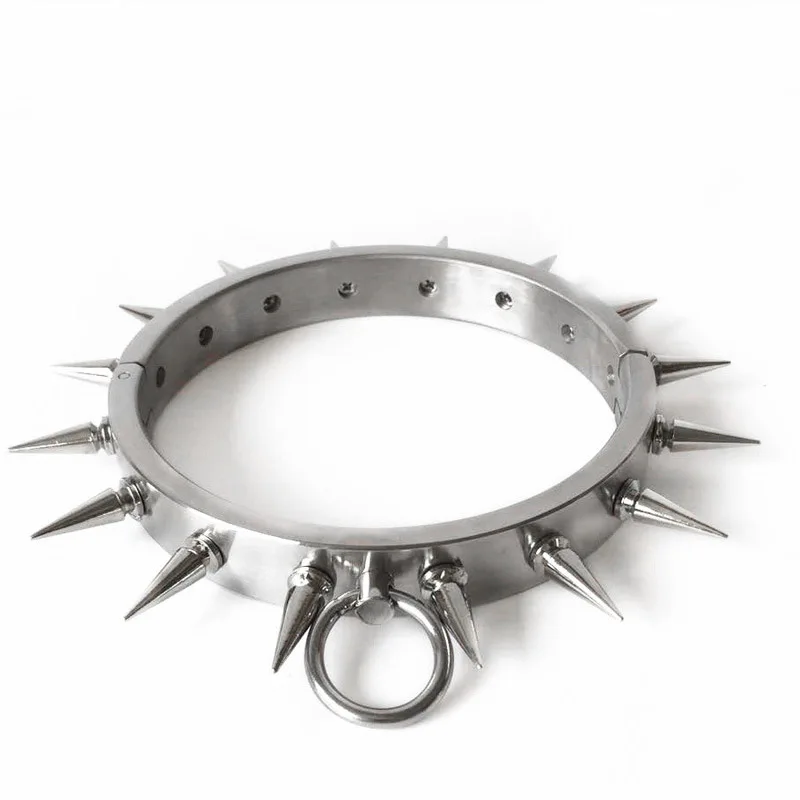 

Sexy Punk Rock Gothic Chokers Women Men,Metal Spike Rivet Studded Neck Collar Bondage Choker Necklace Toy For Couple Adult Game