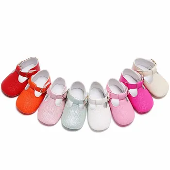 

Baby Shoes PU Leather sandals Infant Girl Boys hard sole Mary Jane t-strap baby sandals 0-18 Months