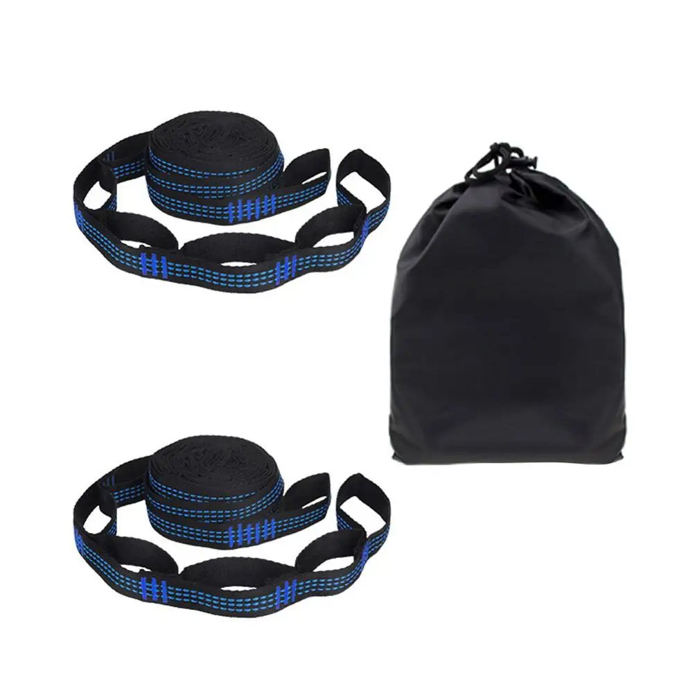New 2 Pcs/Set Hammock Straps Special Reinforced Polyester Straps 5 Ring High Load-Bearing Barbed Black Outdoor Hammock straps