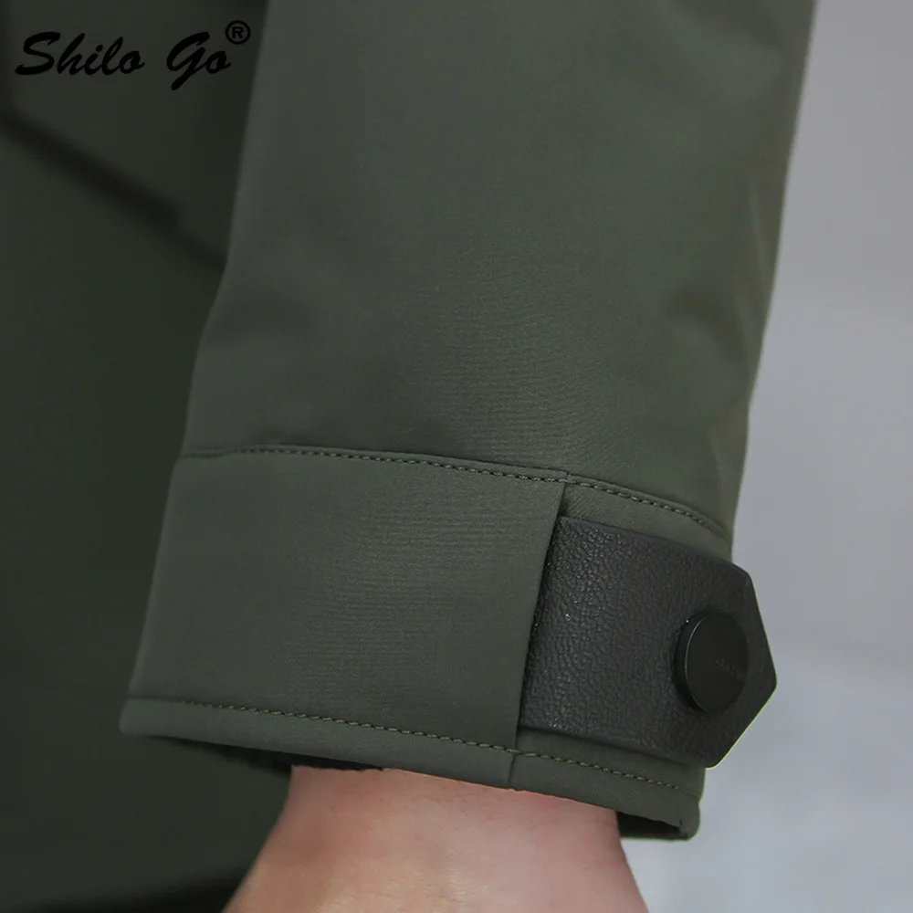 Меховые парки Smart casual, воротник из натурального меха енота, Толстая теплая подкладка из кроличьего меха, пуховое пальто с рукавами, Мужская зимняя армейская зеленая верхняя одежда