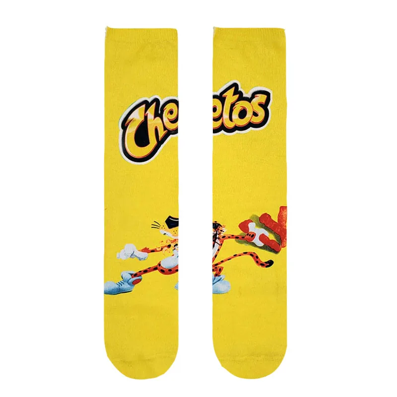 1 пара забавных мужских художественных носков унисекс wo мужские Гольфы с рисунком картофельных чипсов Хлопковые гольфы для мужчин - Цвет: 33