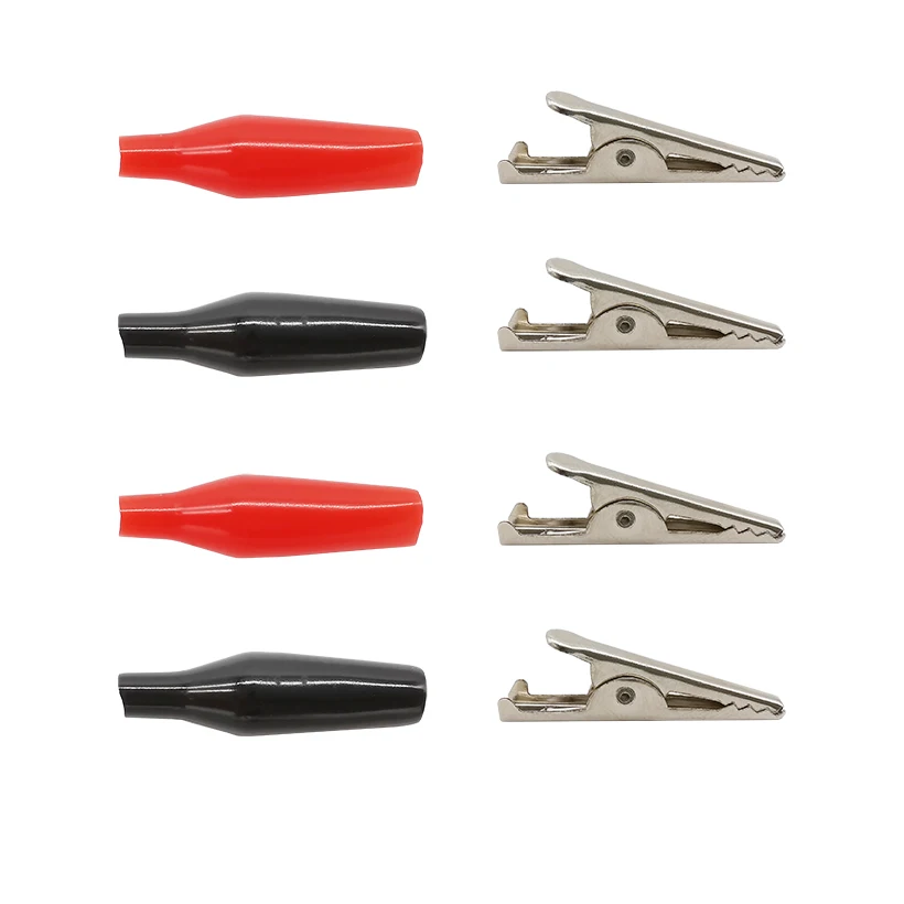 20Pcs 28mm Small Metal Alligator Clips G98 Crocodile Electrical Clamps Car Battery Clip Testing Probe Meter Red & Black