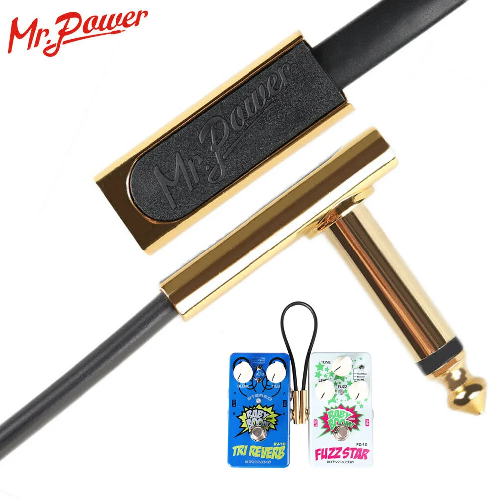 

Guitar Effect Pedal Connector Flat Patch Cable Right Angle Gold Plated Guitar High anti-interference performance 1/4 inch jack