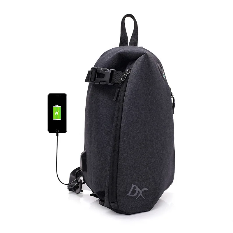 

2019 New Style Men Chest Pack Anti-theft Backpack USB Interface Charging Backpack Anti-Spillage Travel Dacron Small Backpack