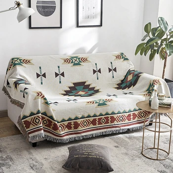 

Geometric Pattern Hand-woven Tapestry Home Decorative Tapestry Photography Props Tapestry Jacquard Sofa Blanket