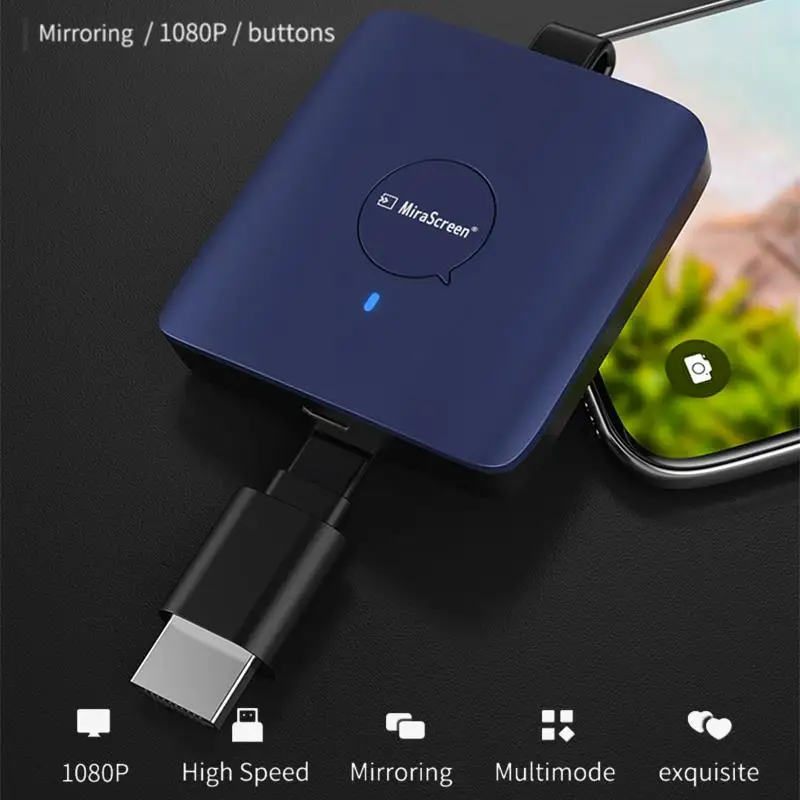 

Wireless HDMI Display Dongle Adapter 4K Ultra HD Media Screen Mirroring TV Projector Streaming Video Receiver For iOS/Android