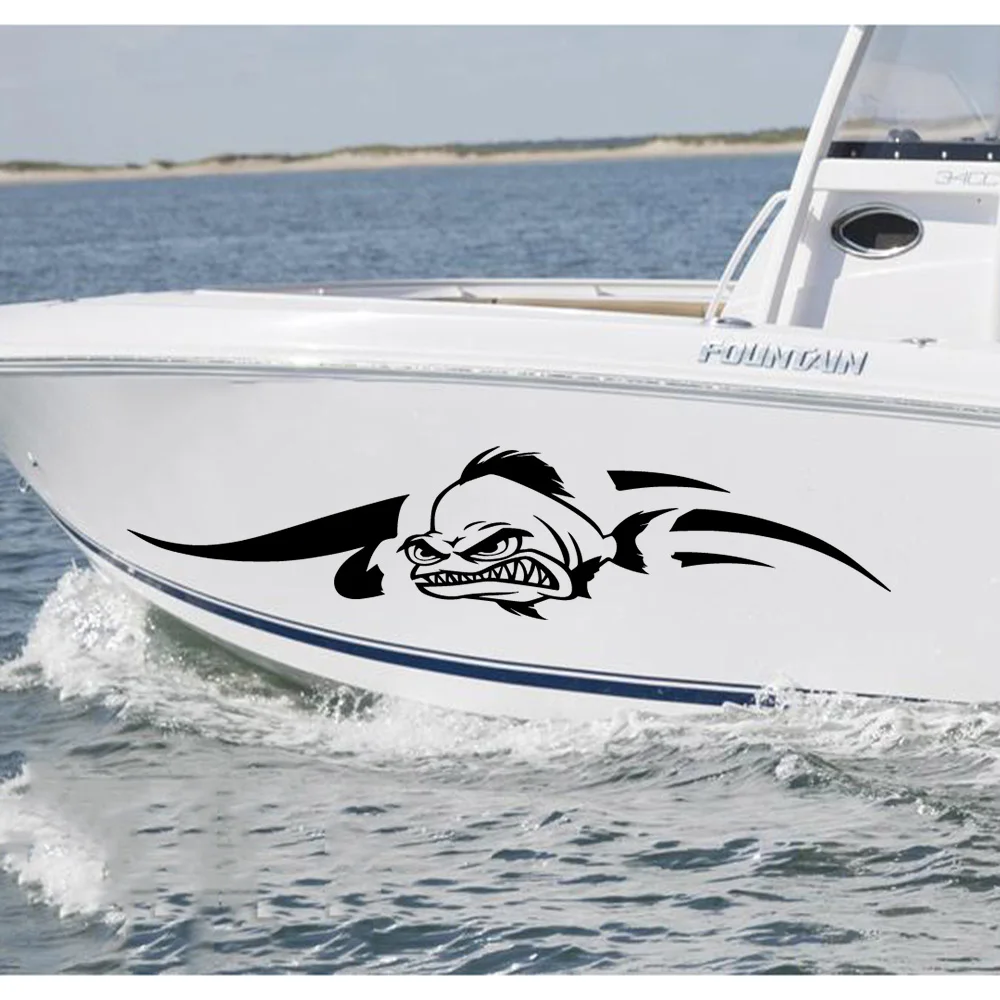 Large Size Fish Boat Stickers Waterproof Sticker boat Decal Vinyl Art  Pattern Cruise Body Stickers наклейки на лодку катер