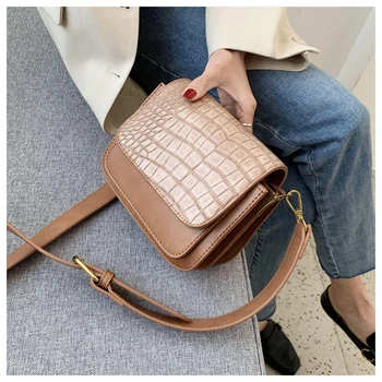 

Chain Small Crossbody Bags 2020 Women Fashion Stone Pattern PU Leather Handbag Small Bag Ladies Designer Evening Bags