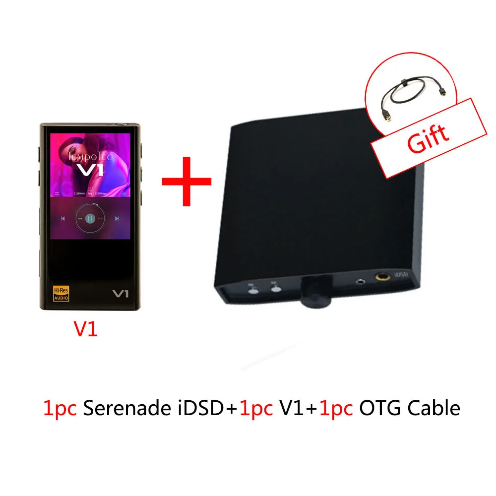 Цифро-аналоговый преобразователь(DAC) Serenade iDSD+ V1+ otg-кабель, TempoTec USB DAC и усилитель для наушников Hifi цифровой mp3-плеер - Цвет: Package 1