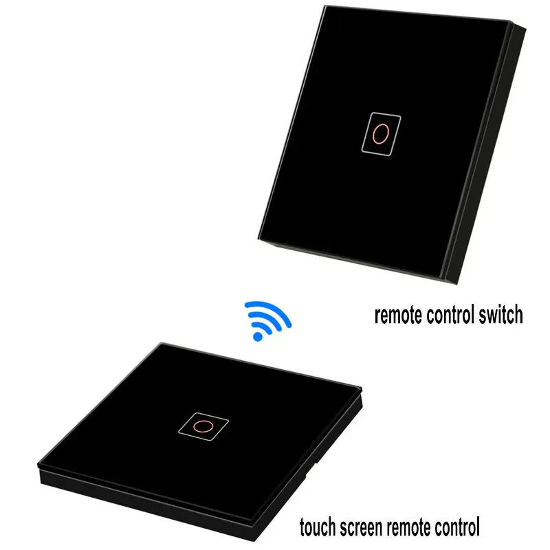 

EU Standard Wireless remote control light switch wall stickers RF433mhz crystal glass panel transmitter touch switch