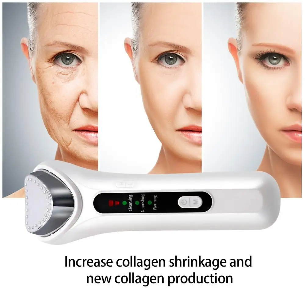 

Face Cleansing Device Sonic Vibration Iontophoresis Warming Massager Facial Nourishing Lift Toning USB Charging Skin Care Tool