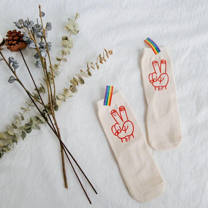 

2018 Autumn New Style Korean-style Cool Children's Socks Fun Cartoon Pattern Socks Tube Socks