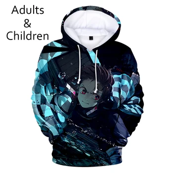 

Casual 3D Kimetsu no Yaiba Hoodies Men Women Sweatshirts Fashion Autumn Kids Hoodie 3D Demon Slayer boys girls Hooded pullovers