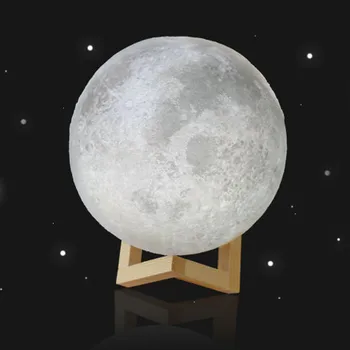 

3D Print Rechargeable Moon Lamp LED Night Light Creative Touch Switch Moon Lights For Bedroom Decoration Birthday Gift Dropship