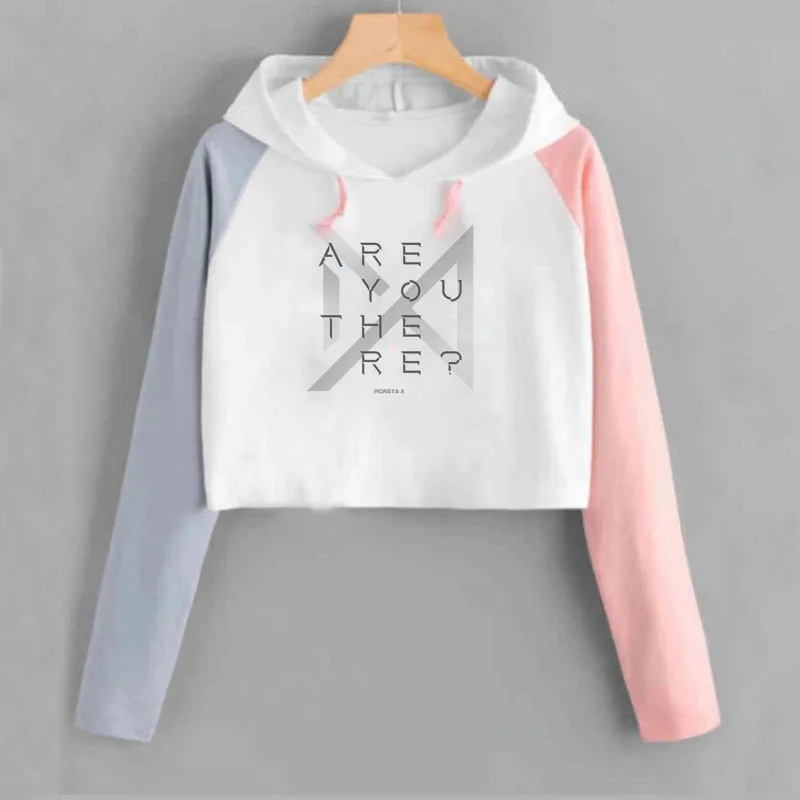 Укороченная Толстовка Monsta X 2019 World Tour Fan Made Concert Hoodie Monbebe MonstaX K-Pop Fandom толстовки с