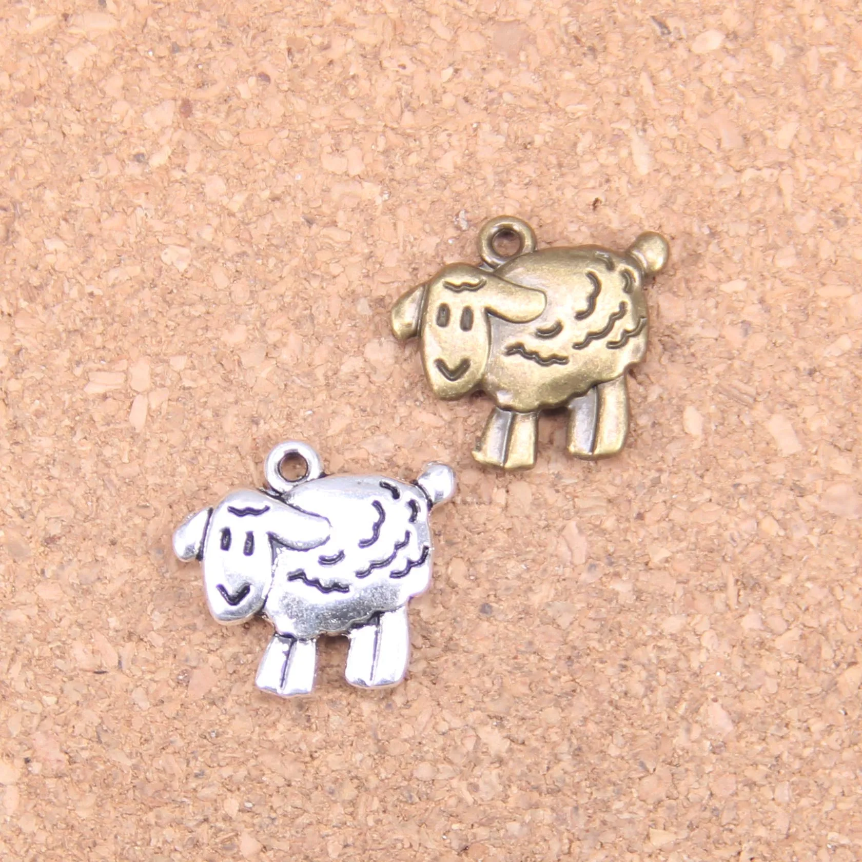 48pcs Charms sheep lamb 18x16mm Antique Pendants,Vintage Tibetan Silver