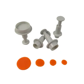 

4pcs Circle Plastic Spring Cookie Mold Cake Embossed Stencil Fondant Plastic Decoration Baking Tool
