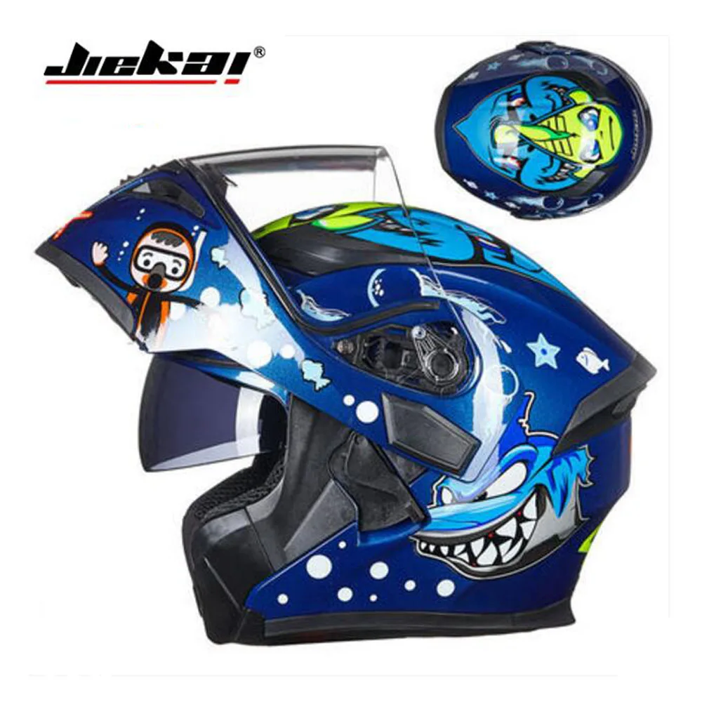 New style Knight protection Flip Up Motorcycle Safety Helmet JIEKAI Open Face Double lens Motorbike Helmets of ABS PC visor